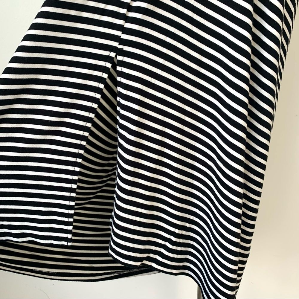 GAP Short Sleeve Striped Ruched Side Midi Dress Size Large - Picture 6 of 9